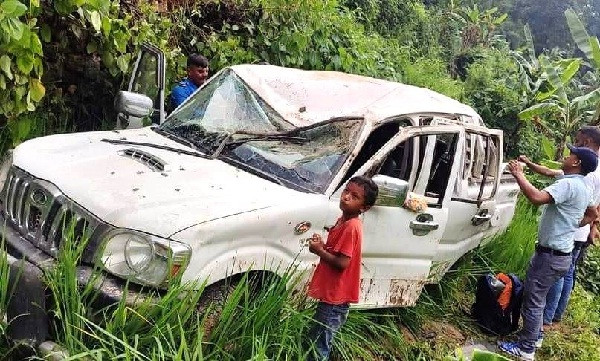 गाईघाटमा स्कार्पियो जिप दुर्घटना हुँदा ६ जना घाइते