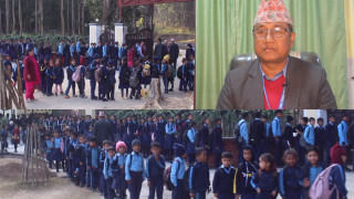 विद्यार्थीको उज्ज्वल भविष्यको रेखा कोर्दै प्रधानाध्यापक अरुण कुमार  थिङ
