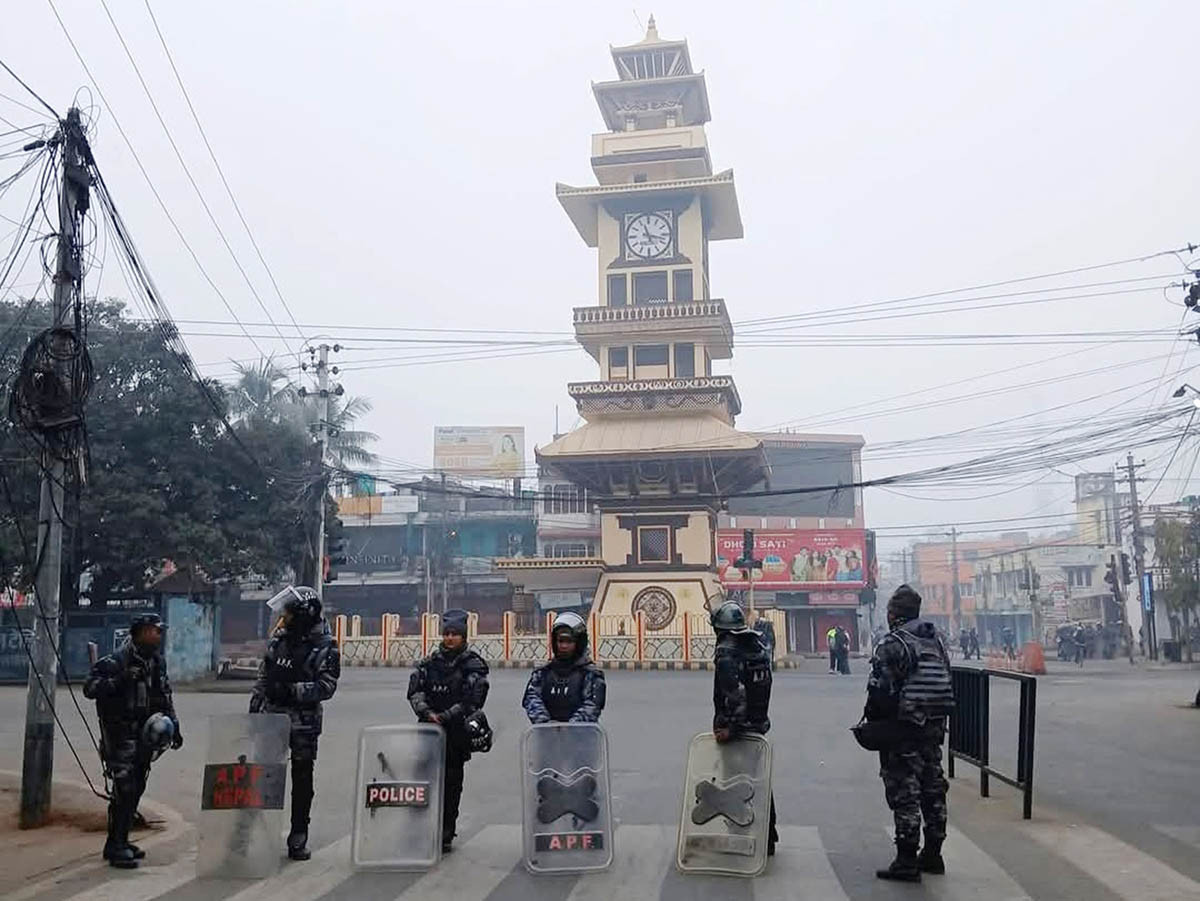 वीरगन्जमा कर्फ्यु साँझ ६ बजेसम्म लम्बियो